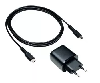 Адаптер за зареждане USB PD/QC 3.0 с кабел C-C, черен 20W, 3.6V~5.9V/3A; 6~9V/2A; 9V~12V/1.5A